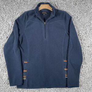 Pendleton 1/4 Zip Pullover Mens Small Navy Blue Fleece Long Sleeve Winter Zipper